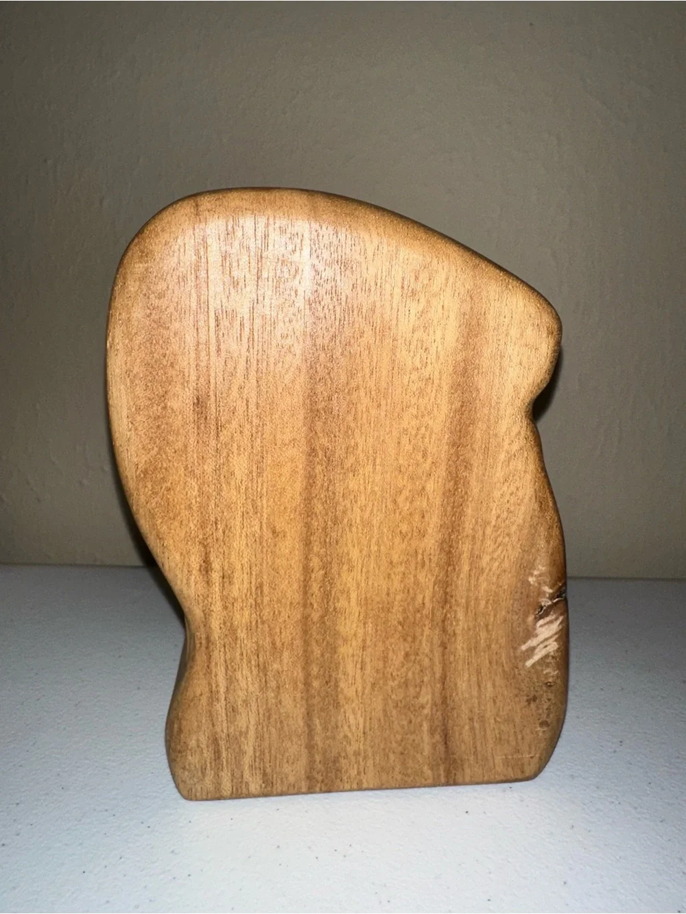 VTG abstract Small Wooden Two-Drawer Jewelry Box - Warm Brown handcarved
